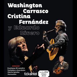 Washington Carrasco y Cristina Fernández y Eduardo Rivero